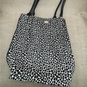 HAMMITT Black Leather and White Calf Hair Medium Oliver Shoulder Bag